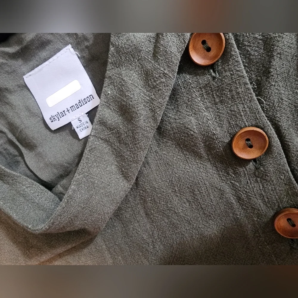 Skylar + Madison Olive Button-Down Top - Picture 3 of 4